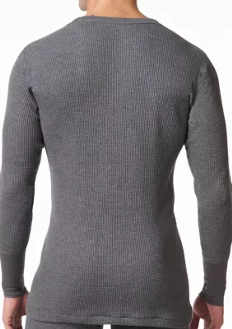 Men's Waffle Knit Thermal Long Sleeve Shirt
