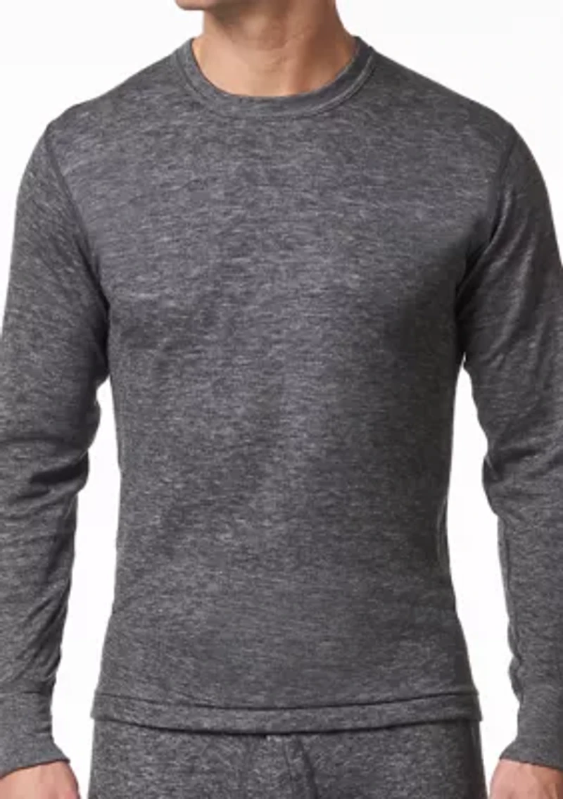Men' s 2 Layer Merino Wool Blend Thermal Long Sleeve Shirt