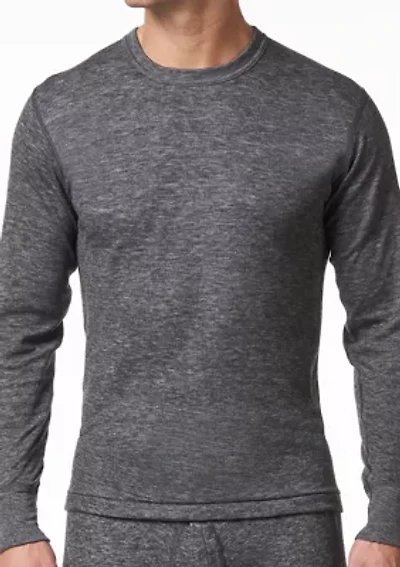 Men' s 2 Layer Merino Wool Blend Thermal Long Sleeve Shirt