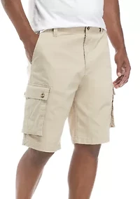 Solid Twill Cargo Shorts