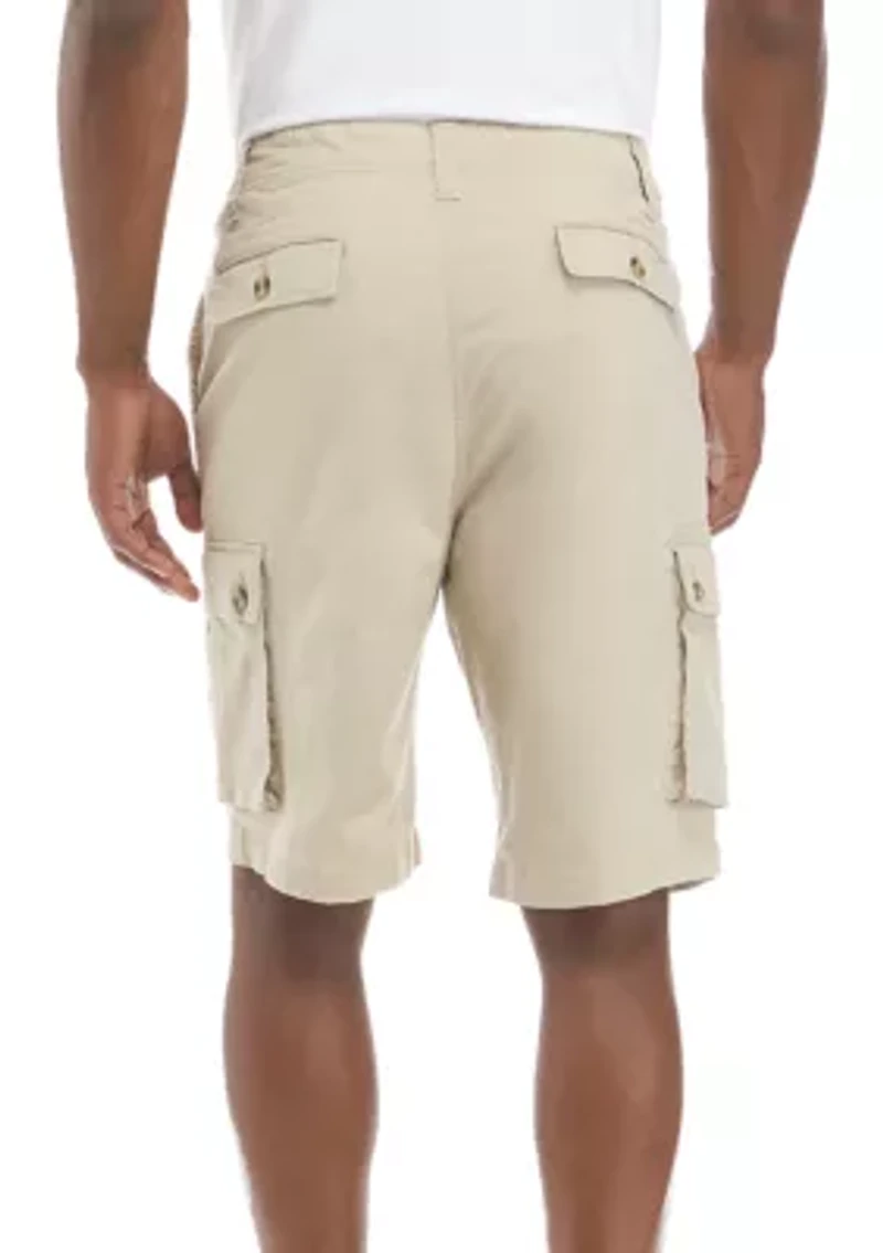 Solid Twill Cargo Shorts