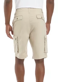 Solid Twill Cargo Shorts