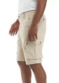 Solid Twill Cargo Shorts