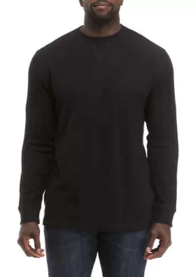 Big & Tall Thermal Solid Crew Pullover