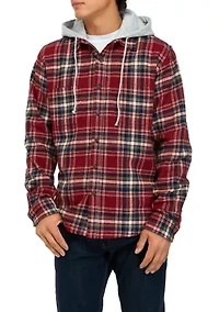 Long Sleeve Hooded Flannel Shirt