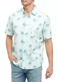 Short Sleeve Printed Poplin Shirt