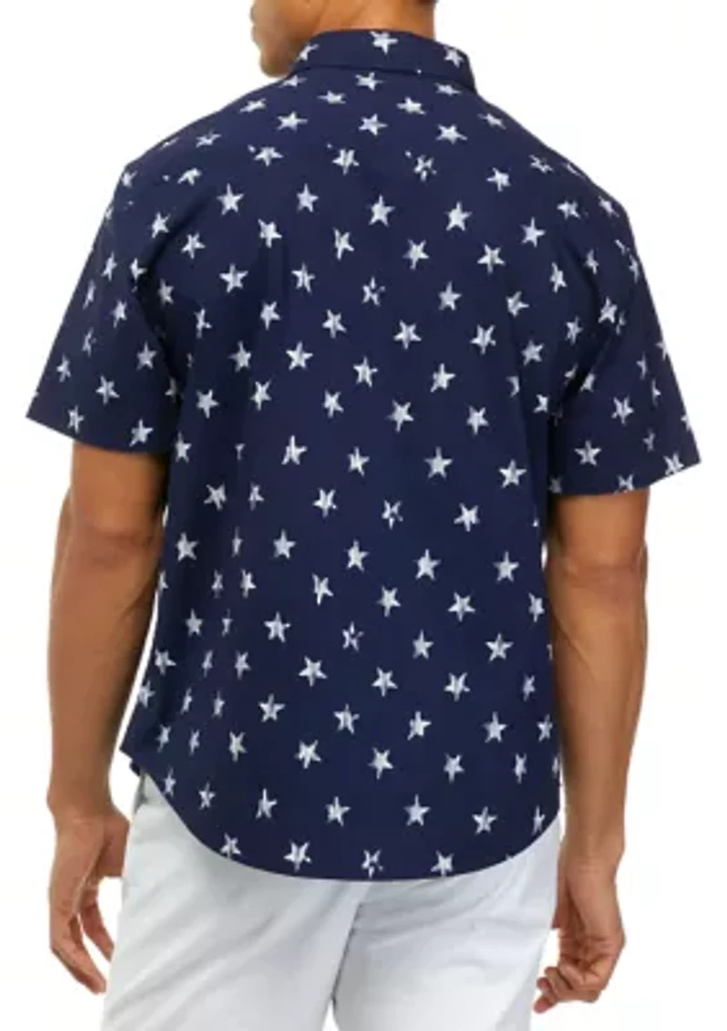 Short Sleeve Printed Poplin Shirt