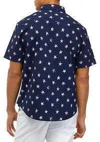 Short Sleeve Printed Poplin Shirt