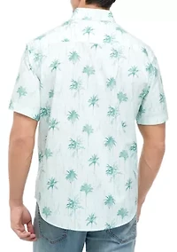Short Sleeve Printed Poplin Shirt