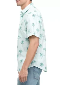Short Sleeve Printed Poplin Shirt