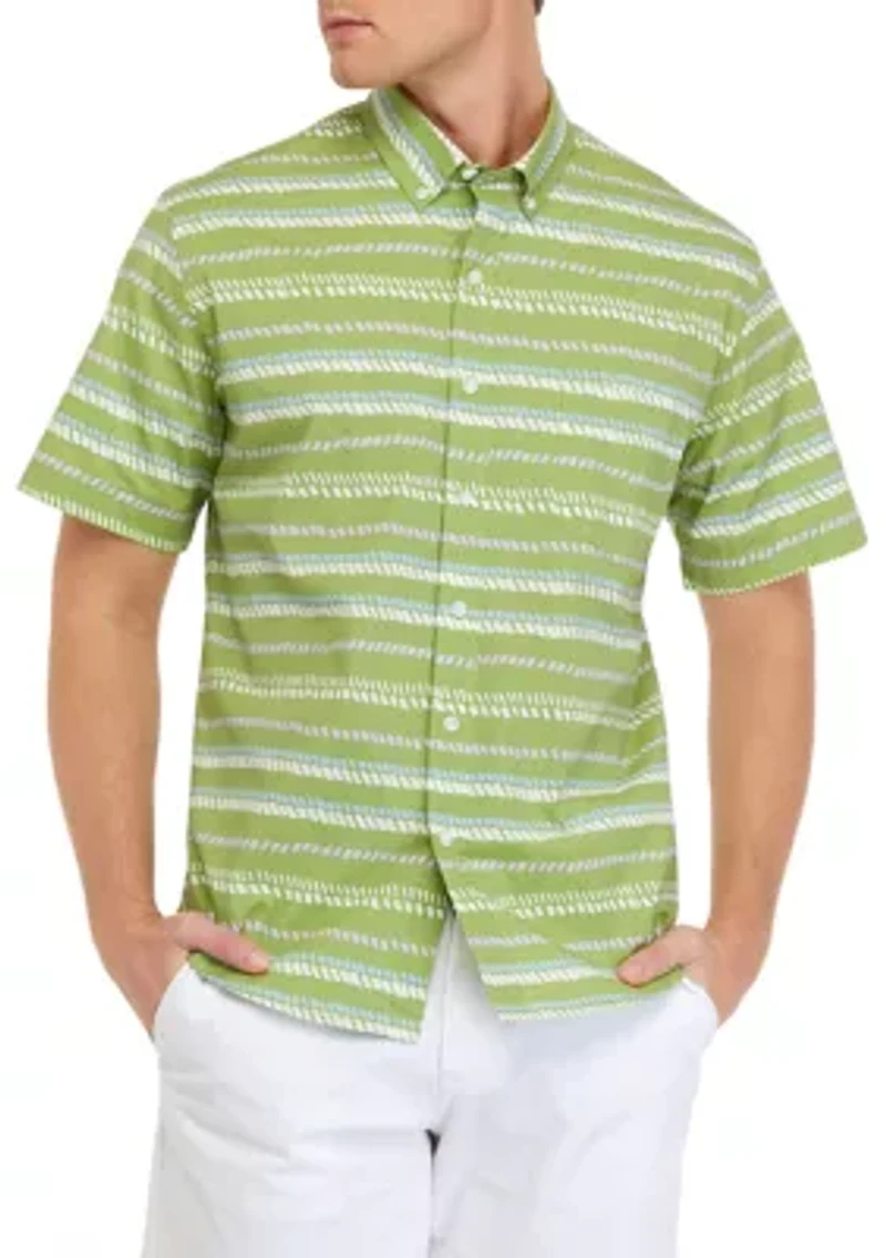 Short Sleeve Poplin Printed Shirt