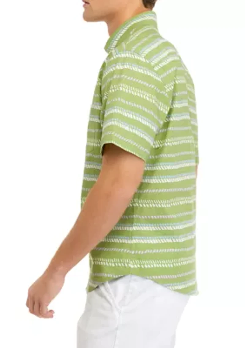 Short Sleeve Poplin Printed Shirt