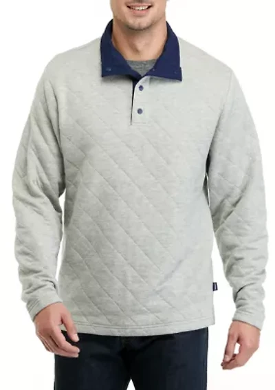 Quilted Stand Collar Pullover