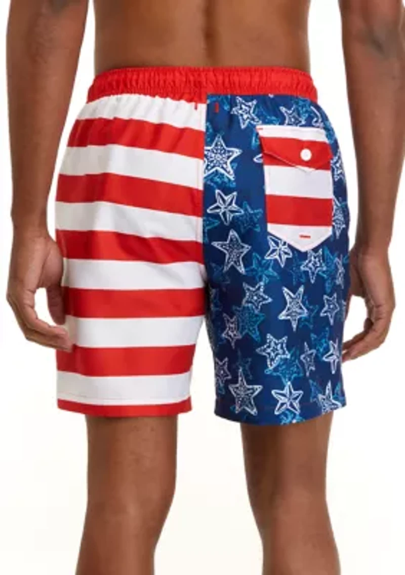 7" Printed Swim Trunks