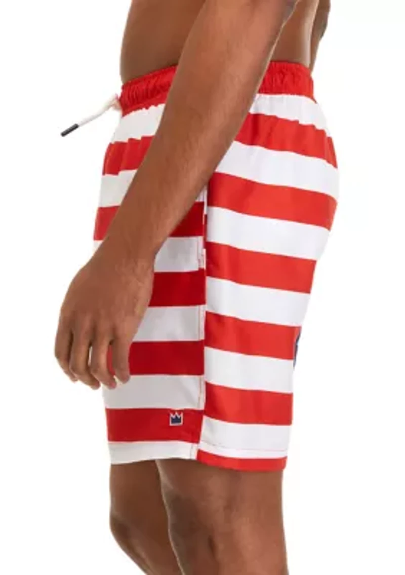 7" Printed Swim Trunks