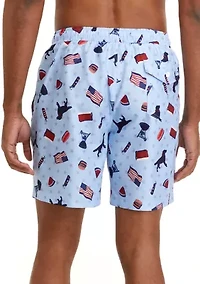 7" Printed Swim Trunks