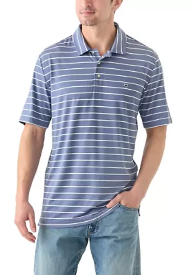 Stripe Short Sleeve Performance Polo Shirt