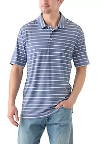 Stripe Short Sleeve Performance Polo Shirt