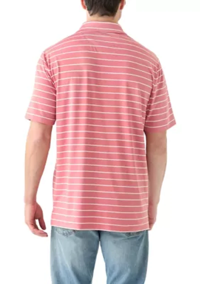 Stripe Short Sleeve Performance Polo Shirt