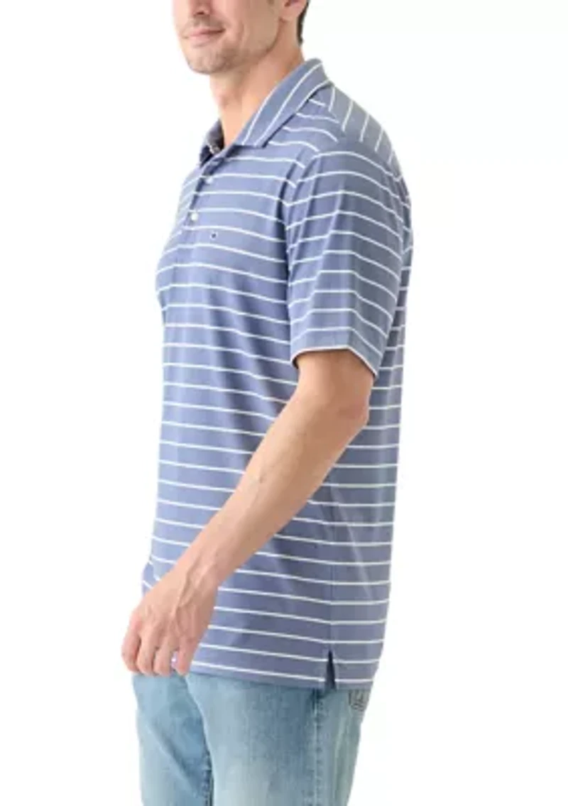 Stripe Short Sleeve Performance Polo Shirt