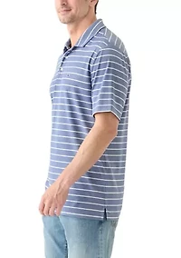 Stripe Short Sleeve Performance Polo Shirt