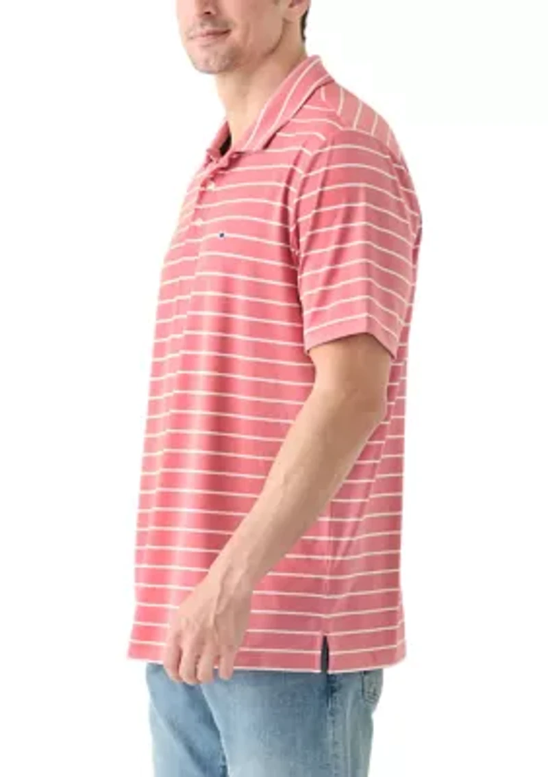 Stripe Short Sleeve Performance Polo Shirt