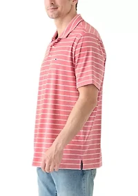 Stripe Short Sleeve Performance Polo Shirt