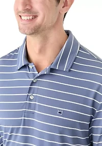 Stripe Short Sleeve Performance Polo Shirt
