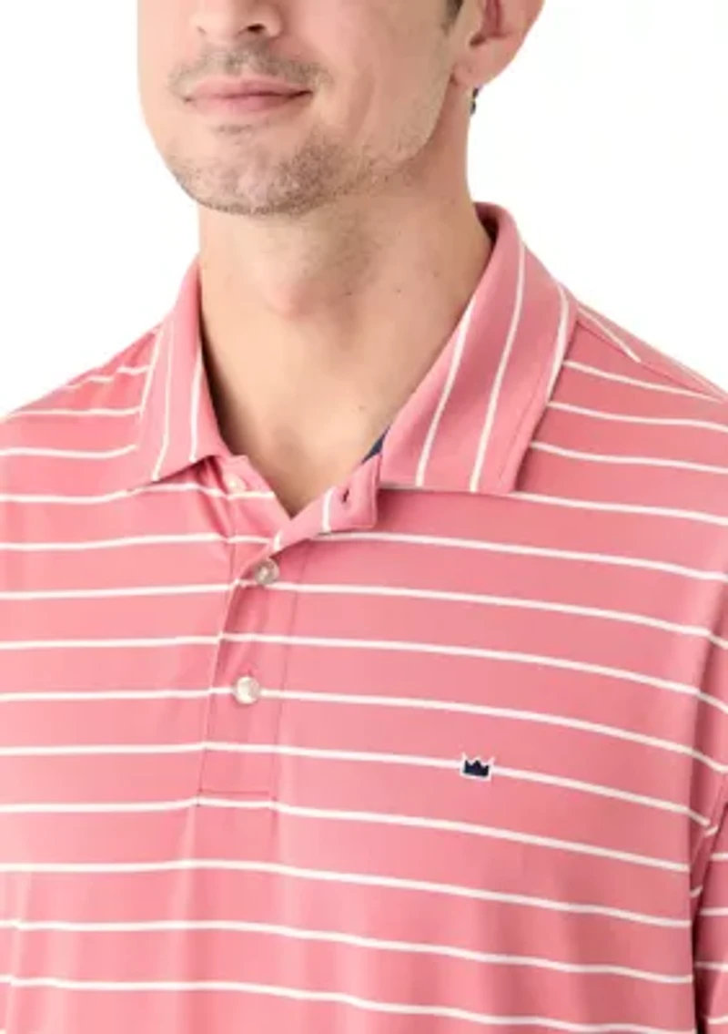 Stripe Short Sleeve Performance Polo Shirt