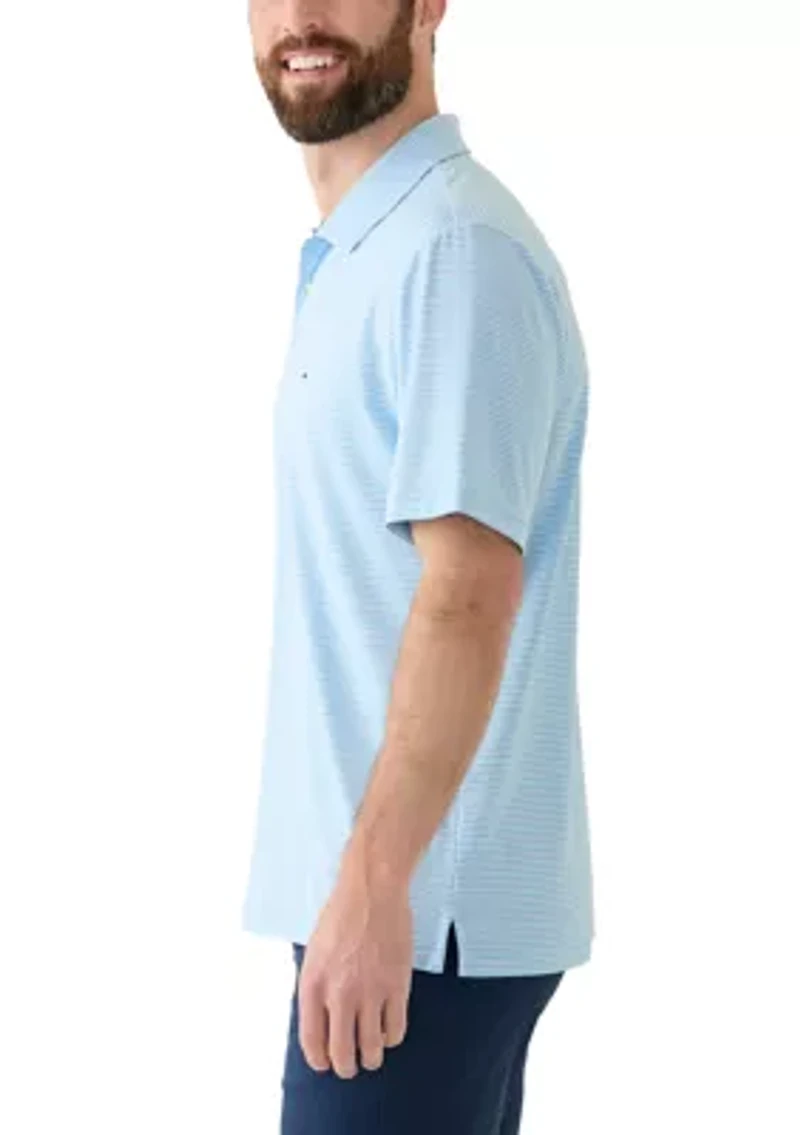 Stripe Performance Short Sleeve Polo Shirt