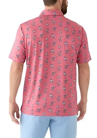 Short Sleeve Floral Printed Polo Shirt