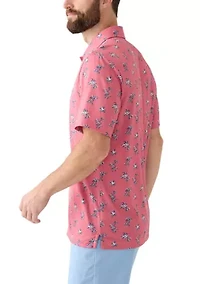 Short Sleeve Floral Printed Polo Shirt