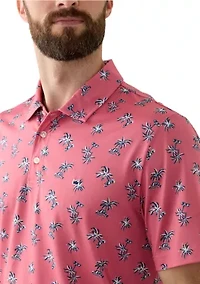 Short Sleeve Floral Printed Polo Shirt