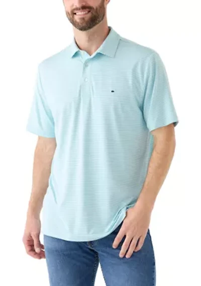 Women's Short Sleeve Striped Performance Polo Shirt