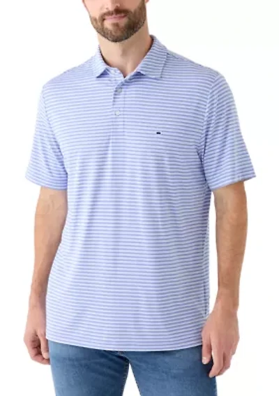 Women's Short Sleeve Striped Performance Polo Shirt