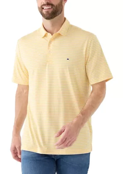 Women's Short Sleeve Striped Performance Polo Shirt