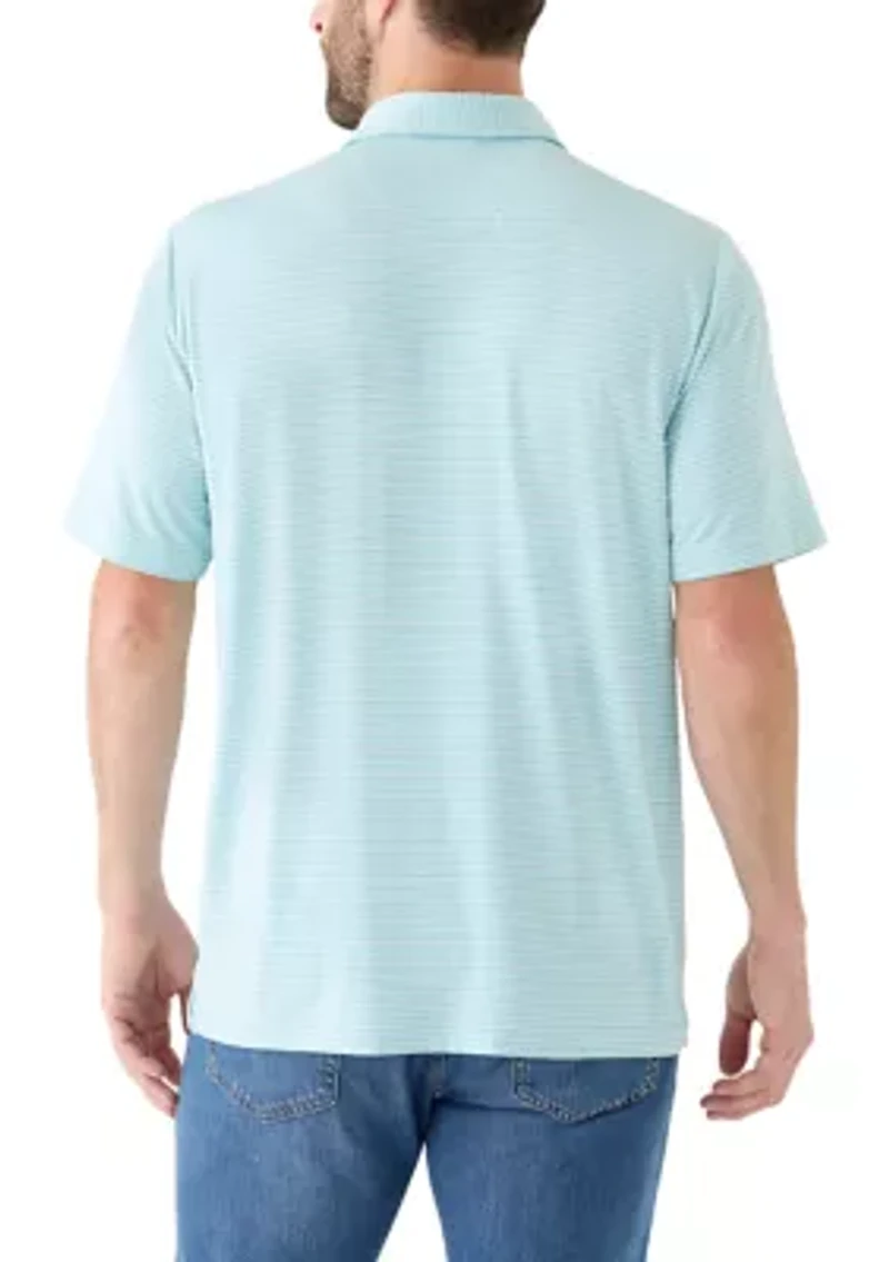 Women's Short Sleeve Striped Performance Polo Shirt