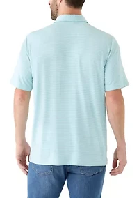 Women's Short Sleeve Striped Performance Polo Shirt