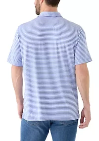 Women's Short Sleeve Striped Performance Polo Shirt