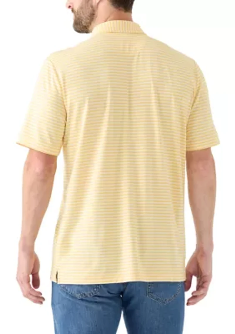 Women's Short Sleeve Striped Performance Polo Shirt