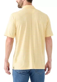 Women's Short Sleeve Striped Performance Polo Shirt