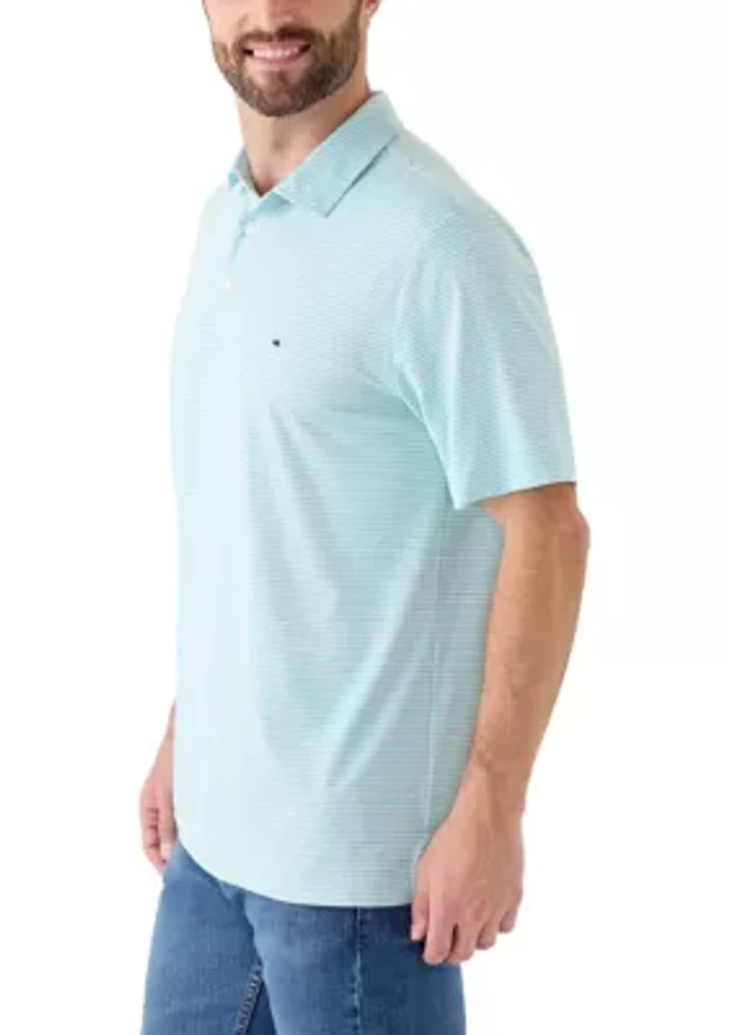 Women's Short Sleeve Striped Performance Polo Shirt