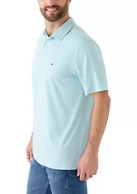 Women's Short Sleeve Striped Performance Polo Shirt