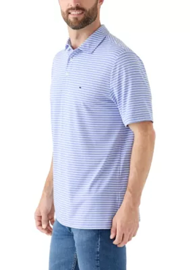 Women's Short Sleeve Striped Performance Polo Shirt