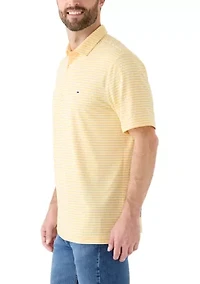 Women's Short Sleeve Striped Performance Polo Shirt