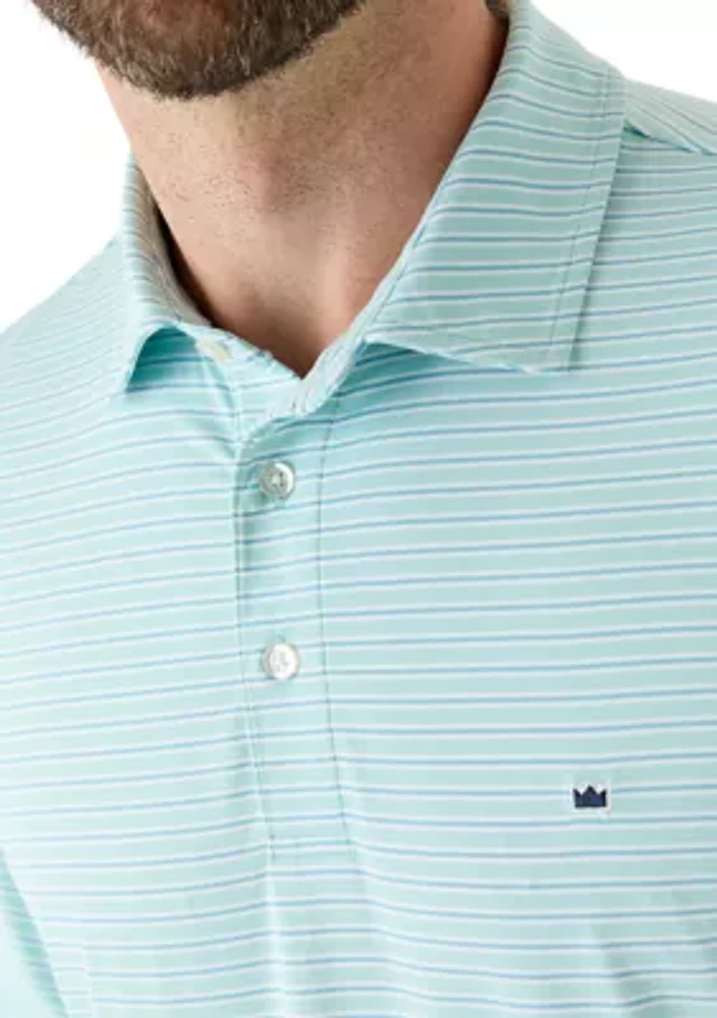 Women's Short Sleeve Striped Performance Polo Shirt