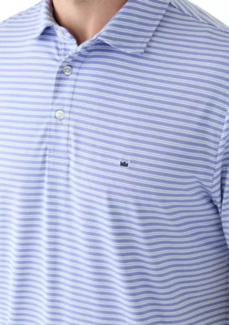 Women's Short Sleeve Striped Performance Polo Shirt