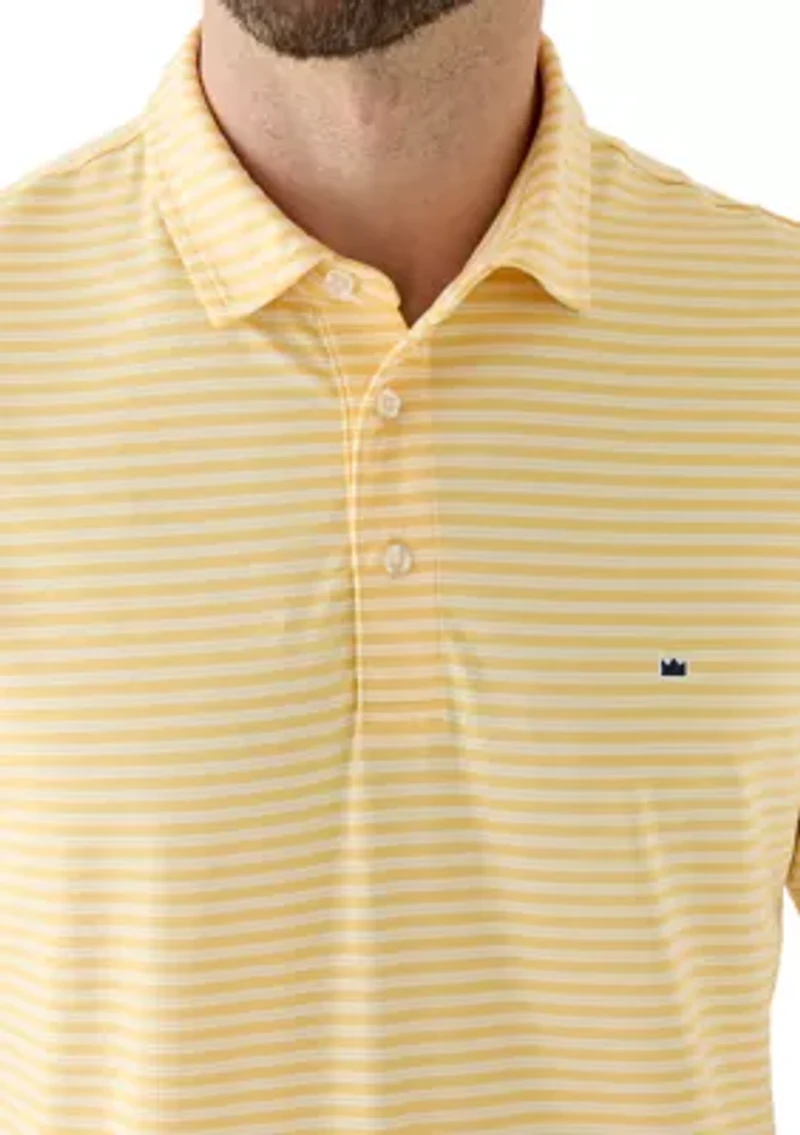 Women's Short Sleeve Striped Performance Polo Shirt