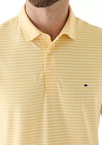 Women's Short Sleeve Striped Performance Polo Shirt