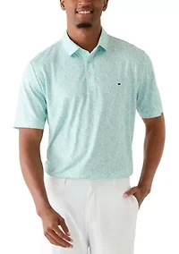 Men's Short Sleeve Printed Performance Polo Shirt